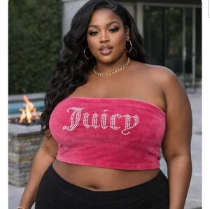 Juicy Couture Fuchsia Velour Tube Top